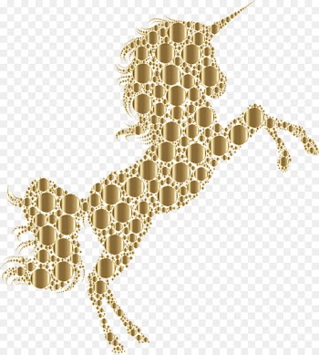 Horse Unicorn Silhouette Clip art - Gold Silhouette Cliparts 
