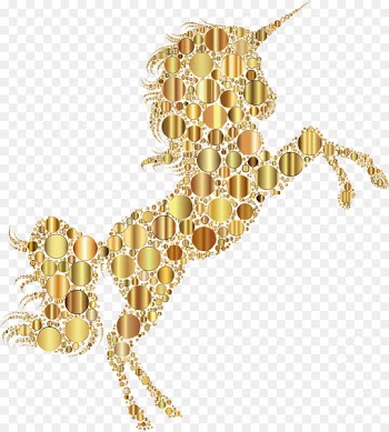 Horse Unicorn Silhouette Clip art - Gold Silhouette Cliparts 
