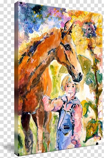Horse Watercolor painting Gallery wrap, Ink Watercolor painting transparent background PNG clipart
