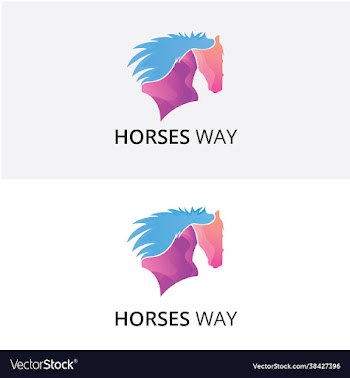horse way abstract multicolor colorful logo