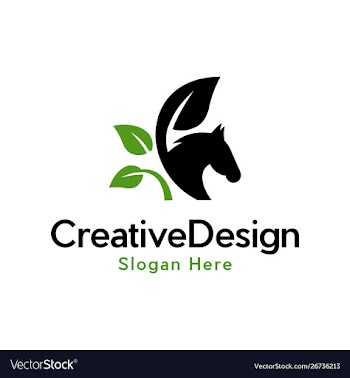 Horse wildlife animal leaf naturally logo vector image