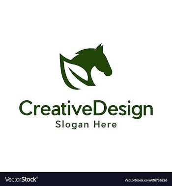 Horse wildlife animal leaf naturally logo vector image