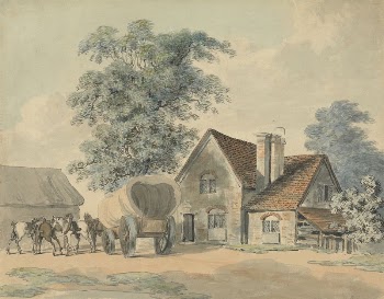 Horses and Wagon Outside a Cottage | Free Photo - rawpixel