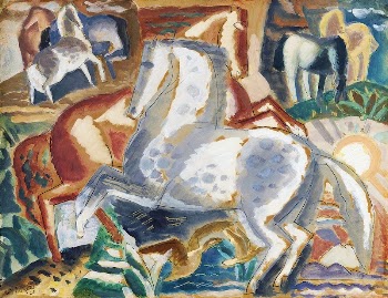 Horses in landscape (1928) painting | Free Photo Illustration - rawpixel