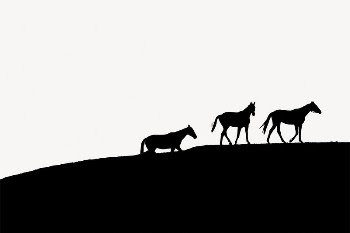 Horses silhouette background, animal border, | Free PSD - rawpixel