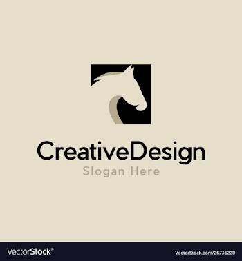 Horses silhouette spirit race creative logo design vector image