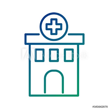 hospital building line style icon