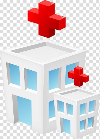 Hospital illustration, Shijingshan District Hospital Cartoon Clinic, Hand-painted pattern Red Cross Hospital transparent background PNG clipart