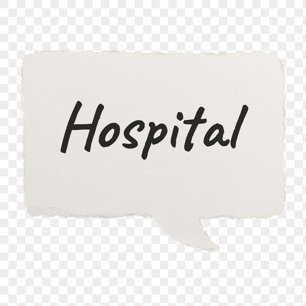 Hospital png typography sticker, speech | Free PNG - rawpixel