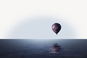 Hot air balloon border, over quiet | Free PSD - rawpixel