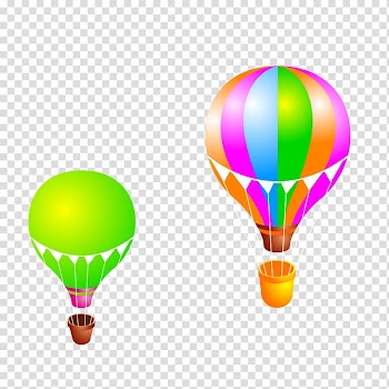Hot air balloon Cartoon , Color parachute transparent background PNG clipart