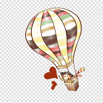 Hot air balloon Cartoon Drawing, Cartoon hot air balloon element transparent background PNG clipart