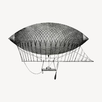 Hot air balloon collage element, | Free PSD Illustration - rawpixel