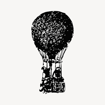 Hot air balloon collage element, | Free Vector - rawpixel