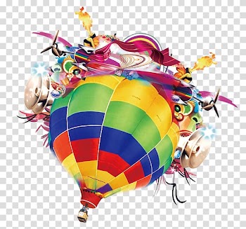 Hot air balloon Color, Big balloons transparent background PNG clipart