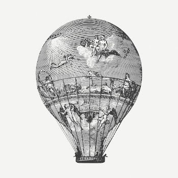 Hot air balloon drawing clipart, | Free PSD - rawpixel