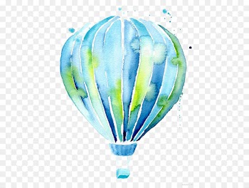 Hot air balloon Drawing Watercolor painting - Cartoon hot air balloon watercolor painted simple 
