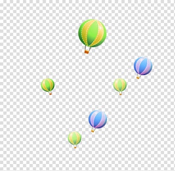 Hot air balloon , Green simple hot air balloon floating material transparent background PNG clipart