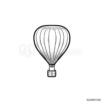 Hot air balloon hand drawn outline doodle icon