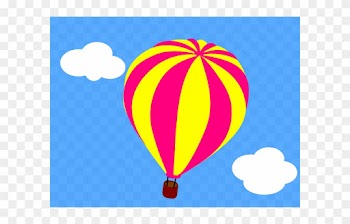Hot Air Balloon In The Sky With Clouds Clip Art - Hot Air Balloon In The Sky Clipart