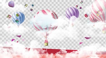 Hot air balloon Poster, Hot air balloon cloud color double eleven poster background transparent background PNG clipart