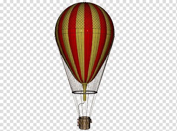 Hot Air Balloon, red and yellow striped hot air balloon transparent background PNG clipart