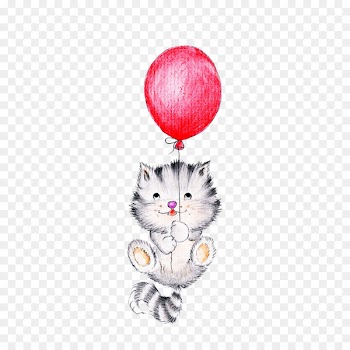 Hot air balloon Stock photography Painting Illustration - Hand painted a balloon with a cat 