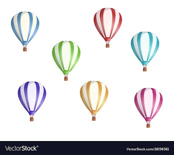 Hot air balloon vector image
