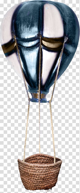 Hot air balloon White Blue, White blue hot-air balloon transparent background PNG clipart