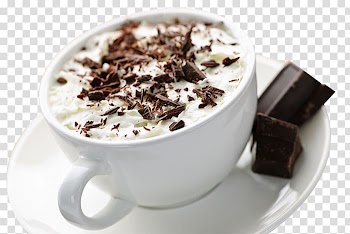 Hot chocolate Cream Caffxe8 mocha Milk, White ceramic cup of hot cocoa chocolate chips transparent background PNG clipart