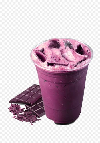 Hot chocolate Instant coffee Bubble tea Milk Matcha - Purple grape ice drink picture material 