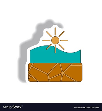 Hot climate affects evaporation of water drought vector image