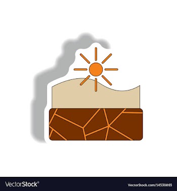 Hot climate affects evaporation of water drought vector image