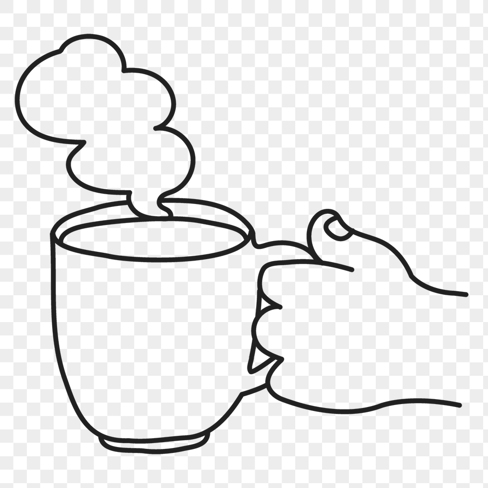 Hot coffee png sticker, hand | Free PNG Illustration - rawpixel