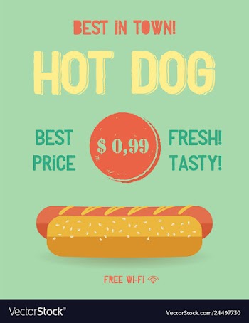 Hot dog menu vintage poster vector image