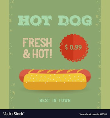 Hot dog menu vintage poster vector image