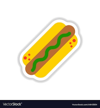 Hot dog sticker vector image