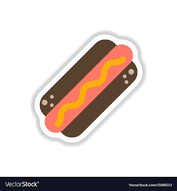 Hot dog sticker vector image