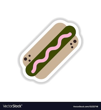 Hot dog sticker vector image