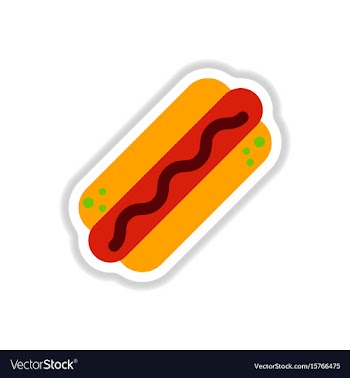 Hot dog sticker vector image