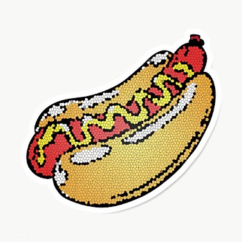 Hot dog sticker with white border design element | Free  transparent png - 2356975