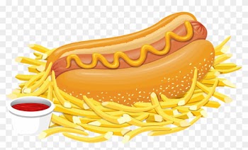 Hot Dog With Ketchup Png Clipart - Hot Dog With Fries Clipart