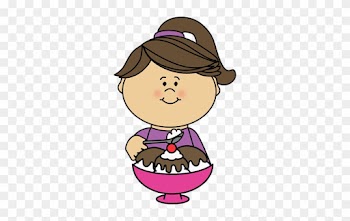 Hot Fudge Sundae Clip Art - Girl Eating Ice Cream Clipart