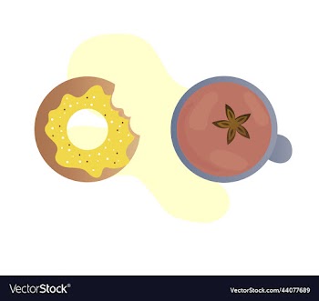 hot mulled wine in a cup and a delicious donut