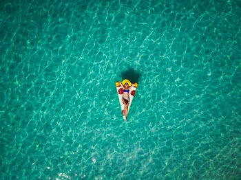 Hot pizza in the caribbean waters.