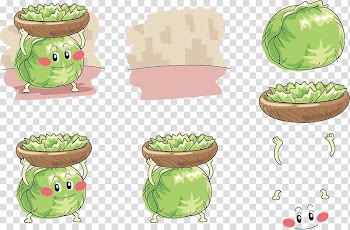Hot pot Vegetable Cabbage Illustration, Lifts cabbage expression transparent background PNG clipart