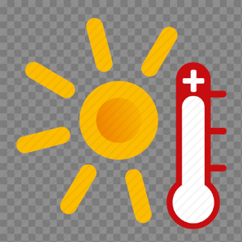 Hot, sunny, weather icon