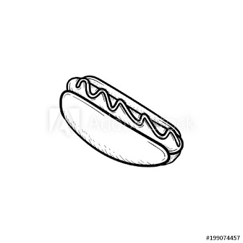 Hotdog hand drawn outline doodle icon