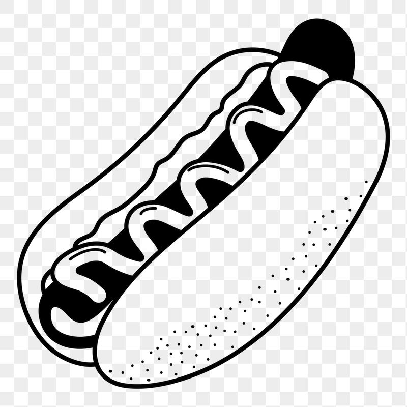 Hotdog png doodle sticker, black | Free PNG Illustration - rawpixel