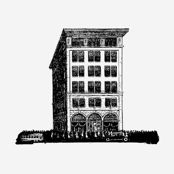 Hotel building drawing, vintage architecture | Free Photo - rawpixel